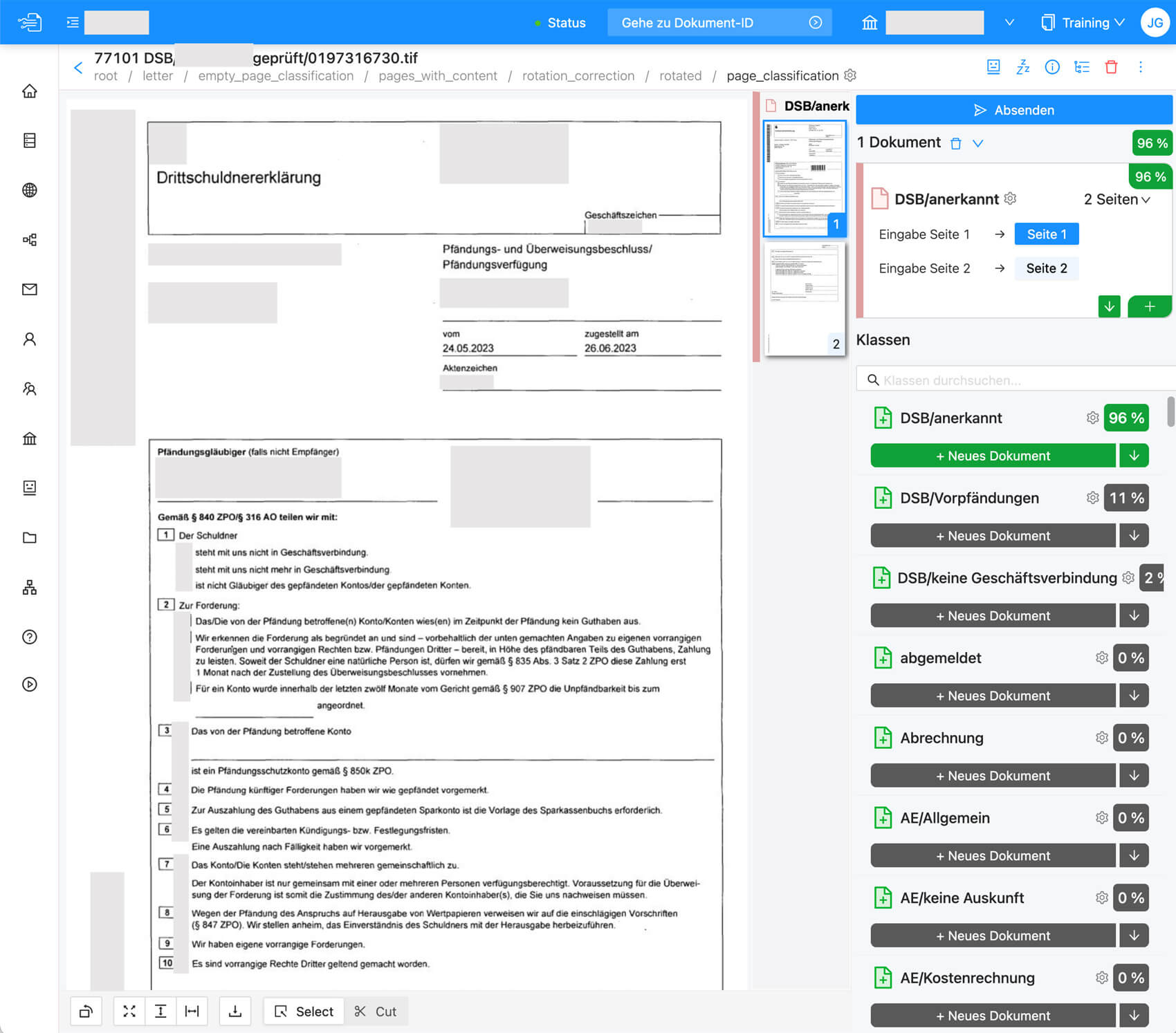 Classification screenshot 2